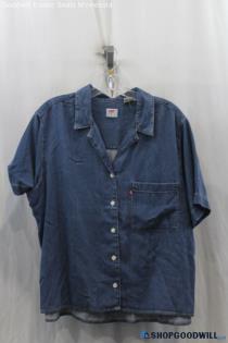 Levi's Womens Blue Button Up Shirt Sz XL