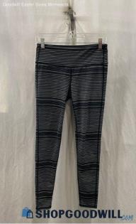 Athleta Women's Black/Gray Stripe Active Leggings Sz M