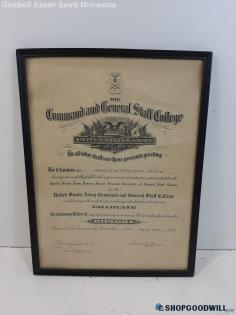 Us Army Command & General Staff College Framed Diploma 1962