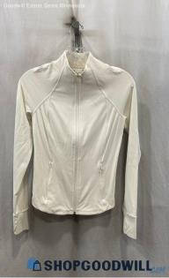 Athleta Women's White Full Zip Sweater - Sz XXS