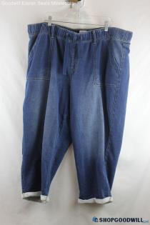 Lane Bryant Women's Dark Wash Blue Soft Knit Jogger Jeans - Size 22