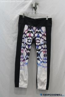 Athleta Women's Black/Multicolored Patterned Capri Leggings - Size M