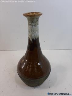 Hosley TM Potteries Brown Ceramic Vase 14" tall