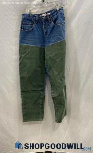 Columbia Men's Blue Medium Washed Green Patch Legs Jeans sz 30x32