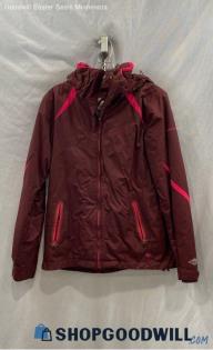 Columbia Women's Maroon Full Zip Hooded Jacket - Sz M