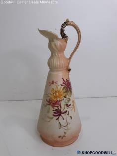 RH Robert Hanke Austria Porcelain Hand Painted 11" Vase/pitcher