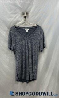 Athleta Women's Gray/Black Heathered V-Neck T-shirt sz LT