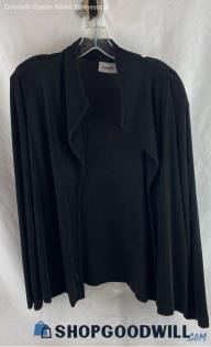 Chico's Women's Black Ribbed Open Stretch Sweater - Sz L