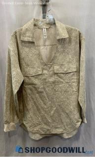 Athleta Women's Light Green Button Up Shirt - Sz S