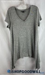 Torrid Women's Light gray V Neck Shark Bite Tunic T-shirt - Sz M