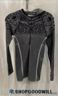 Athleta Women's Gray/Black Half Zip Pullover Sweater - Sz S