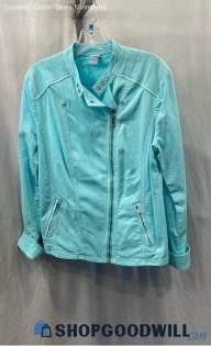 Chico's Women's Blue Full Zip Denim Jacket - Sz 8