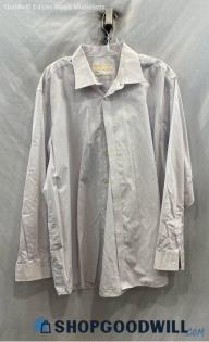 Michael Kors Men's White/Purple Polka Dot Button Up Dress Shirt - Sz 18