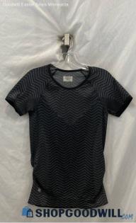 Athleta Women's Black/Gray Textured T shirt - Sz L