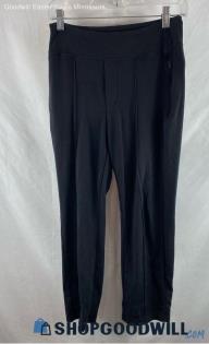 Athleta Women's Black Pull on Pleat Straight Ankle Pants - Sz 2