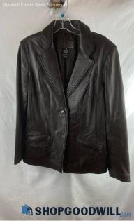 Jaclyn Smith Women's Brown Leather Jacket - Sz 10