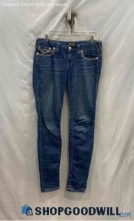 True Religion Women's Blue Low Rise Jeans - Sz 28