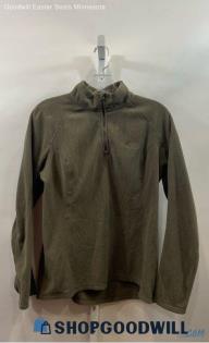 The Northface Women's 3/4 Zip Army Green Jacket - Sz L