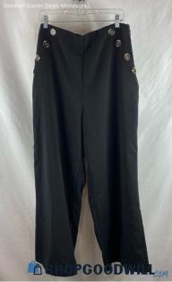 Torrid Women's Black Button Embellished Wide Leg Pants - Sz 16