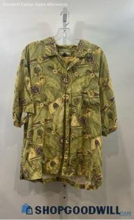 Tommy Bahama Men's Button Down Green T-shirt - Sz L