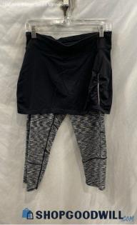 Athleta Women's Gray/Black Skirted Leggings - Sz M