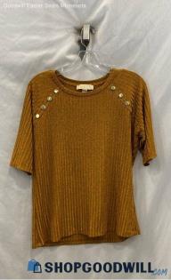 Michael Kors Women's Metallic Gold Corduroy T shirt - Sz L