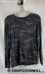 Athleta Women's Gray Camo Pattern Crewneck Long Sleeve - Sz S