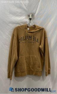 Columbia Men's Brown Logo Graphic Fleece Lined Pullover Hoodie - Sz M