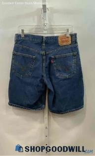 Levis Men's Blue Dark Washed Jean Shorts - Sz 32