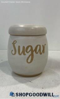 Dani Ceramics Hand Made White Sugar Pot W/Lid