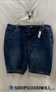 NWT Lane Bryant Women's Blue Denim High Rise Bermuda Shorts - Sz 24