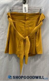 Athleta Women's Mustard Yellow High Rise Belted Shorts - Sz 12