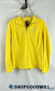 The North Face Women's Yellow Lightweight 1/4 zip fleece Sweatshirt - Sz S