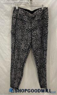 Torrid Women's Black/White Patterned Side Pocket Ankle Leggings - Sz 14/16