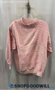 Retro Action Women's Blush Pink Fleece Line Pullover Sweater - Sz 22W