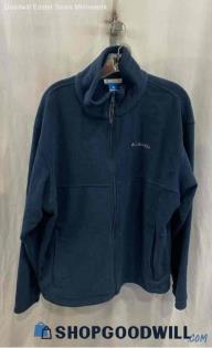 Columbia Men's Dark Blue Fleece Full Zip Sweater - Sz L