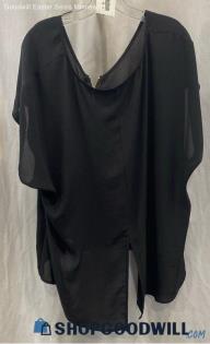 Lane Bryant Women's Black 1/2 Zip Blouse Sz 22