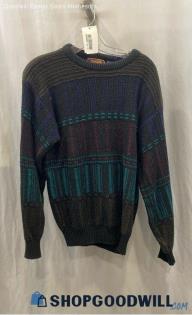 VTG DeSica Men's Black/Brown Knit Sweater Sz M