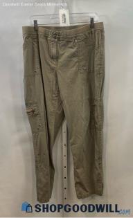 Chico's Women's Taupe Ring Studded Cargo Ankle Pants - Sz 14