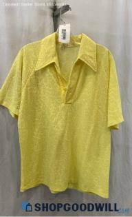 VTG Paul Howard Women's Yellow Lace Polo Shirt Sz L