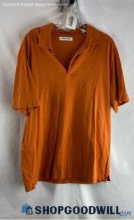 Tommy Bahama Men's Burnt Orange Short Sleeve Polo Shirt - Sz L