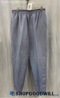 VTG Evr Women's Blue 100% Silk Pullon Pants Sz L