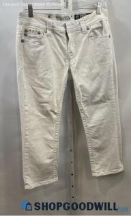 Miss Me Women's White Cropped Jeans - Sz 28