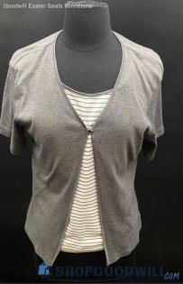 Basic Editions Women's Grey SS Shirt - Sz M