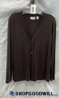 Chico's Women's Chocolate Brown Lightweight Button Up Cardigan - Sz 4