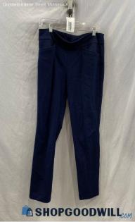 Chico's Women's Navy Pull on Slim Straight Ankle Pants - Sz 8