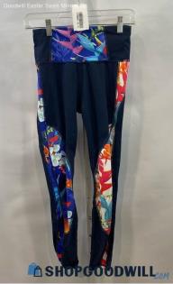 Athleta Women's Black/Multicolored Patterned Ankle Leggings - Sz XS