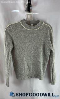 Athleta Women's Gray Wool Fuzzy Knit Cropped Sweater - Sz XS