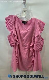 Lane Bryant Women's Light Pink Crinkle Pattern Blouse - Sz 28