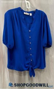 Chico's Women's Blue Button Up Blouse - Sz L